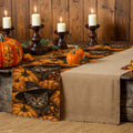 Axyaa Halloween Pumpkin Cat Table Runner for Dining and Wedding Decor