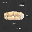 Axyaa Luxury Marble LED Chandelier for Dining Room