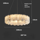 Axyaa Marble Design Dimmable LED Chandelier - Luxury Dining Room Lighting