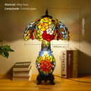 Axyaa Luxe Stained Glass Table Lamp for Living Room and Bedroom