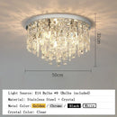 Axyaa Crystal Round Ceiling Light: Modern Minimalist LED Fixture for Master Bedroom