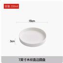 Axyaa Ceramic Steak Plate - Imitation Wood Grain, Straight Edge, White, Hotel Tableware