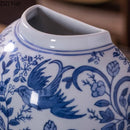 Axyaa Blue and White Ceramic Vase Pendant Wall Mounted Decorative Hydroponic Dried Flower Ornament