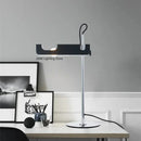 Axyaa White Modern Bedroom Study Lamp Black Floor Lamp