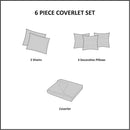 Cottage Coastal Quilt Set 6 Piece - Lightweight Bedding Layer, Shams - Axyaa Brand