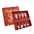 Axyaa Christmas Elk Dessert Spoon Set, Gold Silver Cutlery Coffee Fruit Spoon