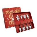 Axyaa Christmas Elk Dessert Spoon Set, Gold Silver Cutlery Coffee Fruit Spoon
