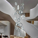 Axyaa Crystal Chandelier Stair Pendant Lamp Living Room Lighting