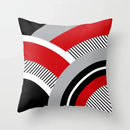 Axyaa Geometric Throw Pillow Cover Set in Red, Blue, and Gray