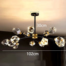 Axyaa Nordic Copper Crystal Chandelier - Luxury LED Pendant Lights