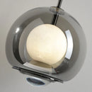 Axyaa Marble LED Pendant Light: Modern Glass Decor Lighting Fixture