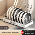 Axyaa Sliding Pot Lid Holder Rack Adjustable Under Cabinet Organizer Shelf