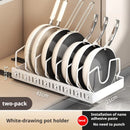 Axyaa Pot Lid Storage Rack: Under Cabinet Sliding Organizer for Pots, Pans, and Dishes