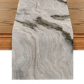 Pink Champagne Gold Textured Table Runner by Axyaa: Elegant Grey Marble Design for Stylish Tables