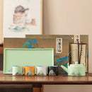 Axya Tea Set: Ceramic Kung Fu Tea Set with Tray, Cups, and Saucers
