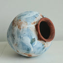 Axyaa Retro Ceramic Vase, Handcrafted Chaji Style Flower Arrangement & Earthenware Jar