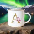 Floral Enamel Mugs: Vintage Design by Axyaa - Perfect for Coffee, Tea, and Desserts