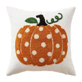 Axyaa Halloween Pumpkin Graphic Circle Velvet Embroidered Throw Pillow Case