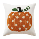 Axyaa Halloween Pumpkin Graphic Circle Velvet Embroidered Throw Pillow Case