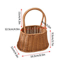Axyaa Wicker Picnic Basket Tote: Rustic Storage & Shopping Organizer