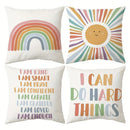 Axyaa Rainbow Sun Pattern Pillowcase for Children's Room & Living Room Decor