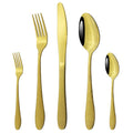 Axyaa 5Pcs Silver Stainless Steel Cutlery Set Dinnerware Tableware Silverware Set
