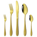Axyaa 5Pcs Silver Stainless Steel Cutlery Set Dinnerware Tableware Silverware Set