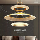 Axyaa Luxury LED Chandelier: Modern Villa Pendant Lighting with Artistic Ring Design