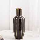 Modern Ceramic Flower Arrangement in White Black Gold Vases by Axyaa