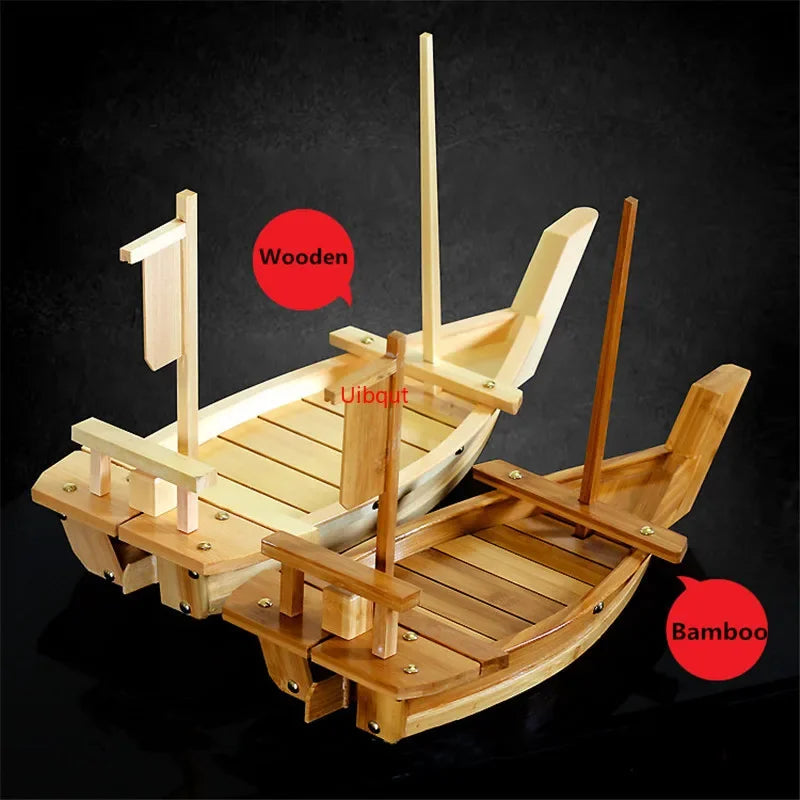 Axya 90cm Wooden Sushi Boat Tray for Seafood & Sashimi Assorted Cold Dish