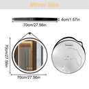 Axyaa LED Round Bathroom Mirror 600/700/800mm Anti-fog Dimmable Wall Mirror with Leather Belt