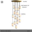 Axyaa Natural Cloud Copper Stone Chandelier for Staircase & Living Room