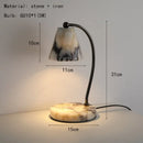 Marble Table Lamp with Black Metal Finish by Axyaa for Hotel Bedroom & Parlor