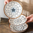 Axyaa Ceramic Deep Plates Set - Japanese Style Vegetable Soup Bowls