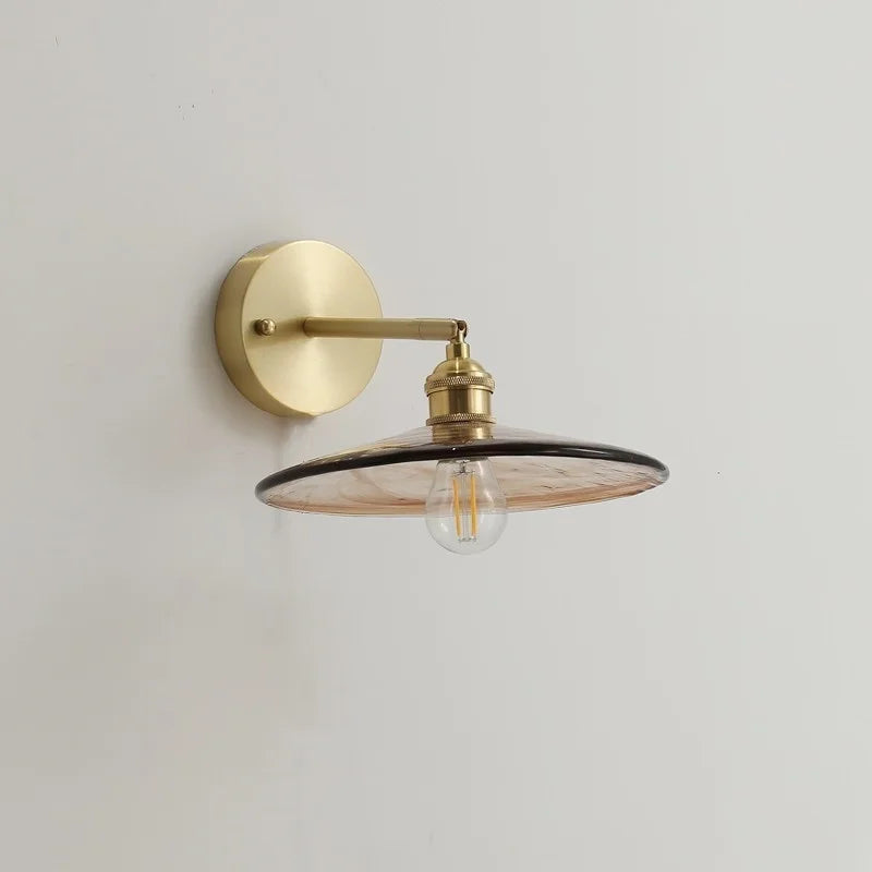 Axyaa Nordic Glass Copper Wall Sconce LED Light Fixture for Home Decor