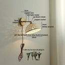 Axyaa Ceramic Vintage LED Wall Light Round Lampshade Design Pull Chain