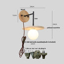 Axyaa Yellow Travertine LED Wall Lamp Nordic Stair Light Fixtures Iron Pull Chain