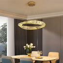 Axyaa Crystal Pendant Lamp: Modern LED Ceiling Light for Luxury Living Rooms