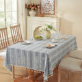 Axyaa Cotton Linen Jacquard Tablecloth - Rectangular Hollow Model - Comfortable & Stylish