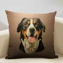 Axyaa Cute Dog Decorative Cushion Cover 45x45cm Linen Sofa Pillowcase Home Bedroom Decor