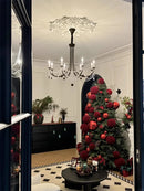 Axyaa French Crystal Chandelier, Retro Pearl Living Room Light