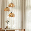 Axyaa Rattan Wicker Petal LED Pendant Light for Home Indoor Decor