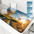 Axyaa Autumn Scenery Coffee Mat - Quick Dry Dish Draining Pad