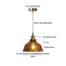 Axyaa Green Glass LED Pendant Lights with Wood Handle - Modern Design