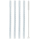 Axyaa Glass Straw Set 4 Pack for Cocktail Smoothie Bar Accessories
