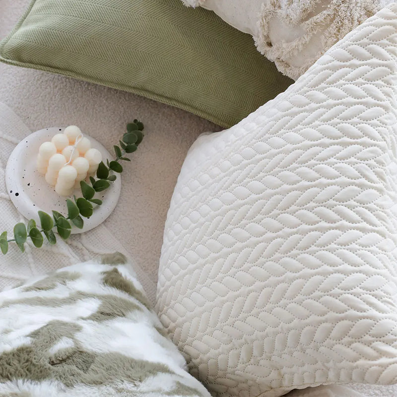 Axyaa Nordic Style Quilting Cushion Cover - Soft Cozy Throw Pillow for Home Decor