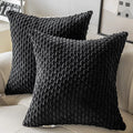 Axyaa Corduroy Chain Pattern Cushion Cover - Soft Fluffy Pillow Case for Home Decor