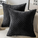 Axyaa Corduroy Chain Pattern Cushion Cover - Soft Fluffy Pillow Case for Home Decor
