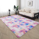 Axyaa Tie-Dye Checkerboard Area Rug for Retro Home Decor