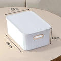 Axyaa Solid Color Storage Box with Cover - Household Organizer for Snacks, Cosmetics, Toys, Clothes
